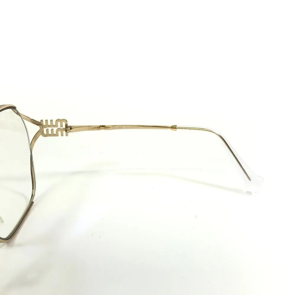 Miu Miu Eyeglasses Frames SMU 52W 5AK-08N Gold Oversized Semi Rim 60-19-125 - Picture 8 of 12